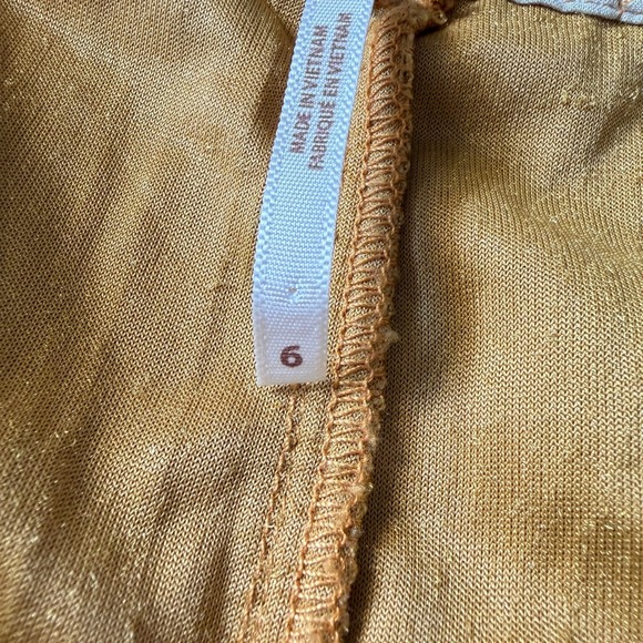 NWOT Free People Run Away Velvet Wide Leg Pants Mustard Gold Velvet S 6 - Picture 5 of 10